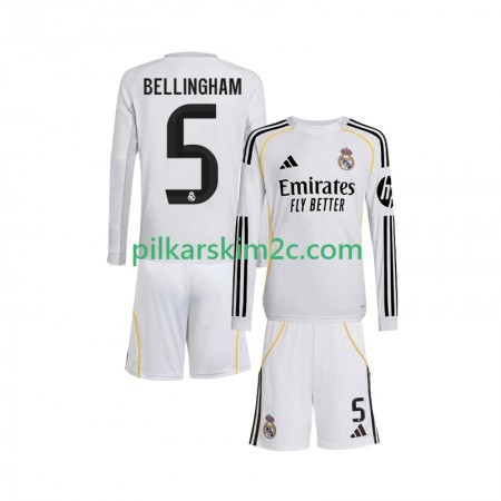 Koszulka Real Madryt Jude Bellingham 5 Dziecięca Główna 2025/26 Koszulki Piłkarskie(L/S)